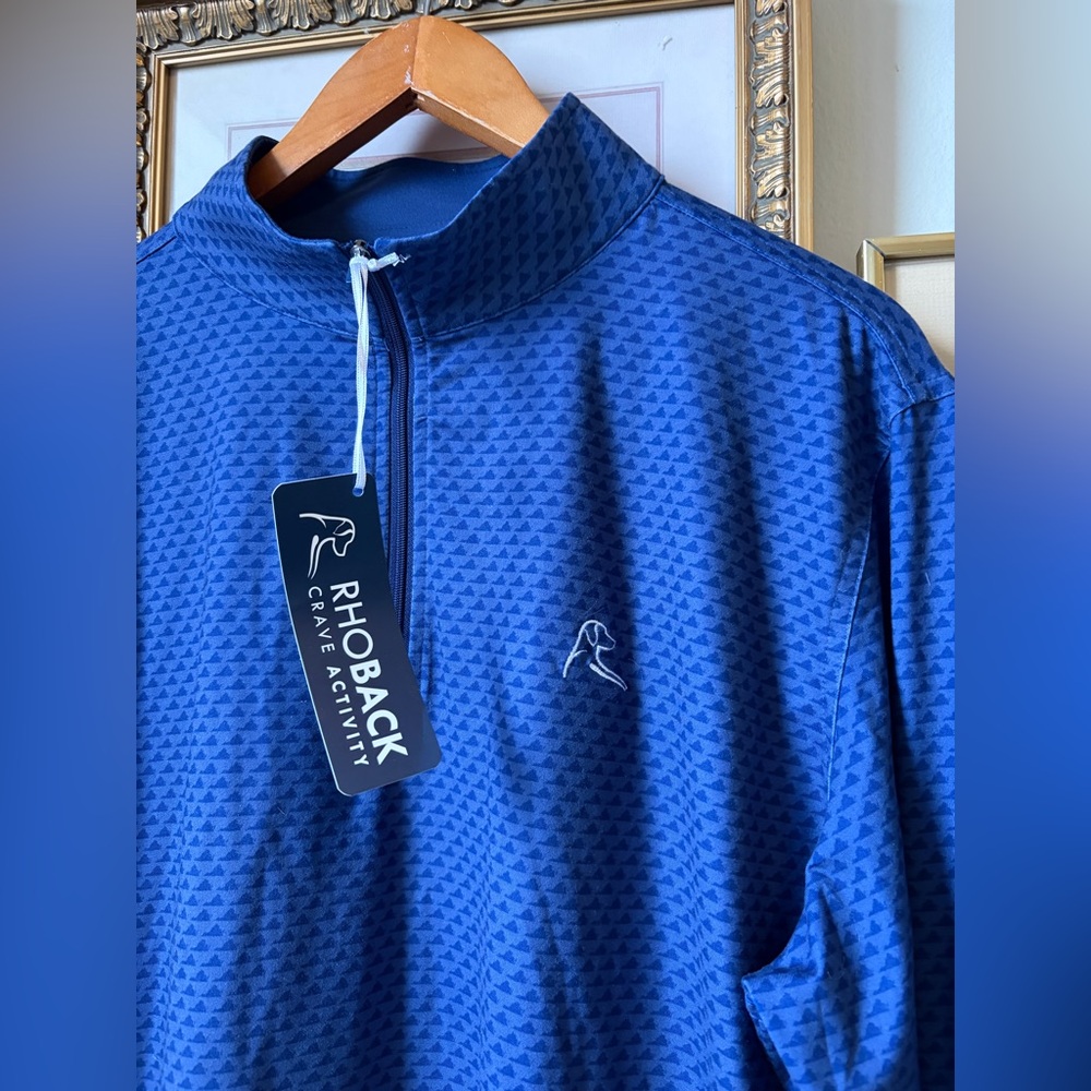 NWT Rhoback Performance Quarter Zip Humpback Navy… - image 7